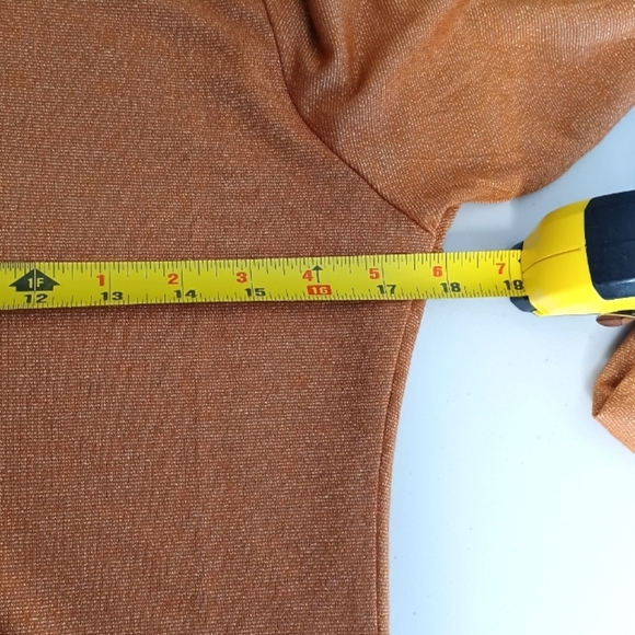Two Birds in Paris Burnt Orange Metallic Silver Long-Sleeve Top - Picture 11 of 12